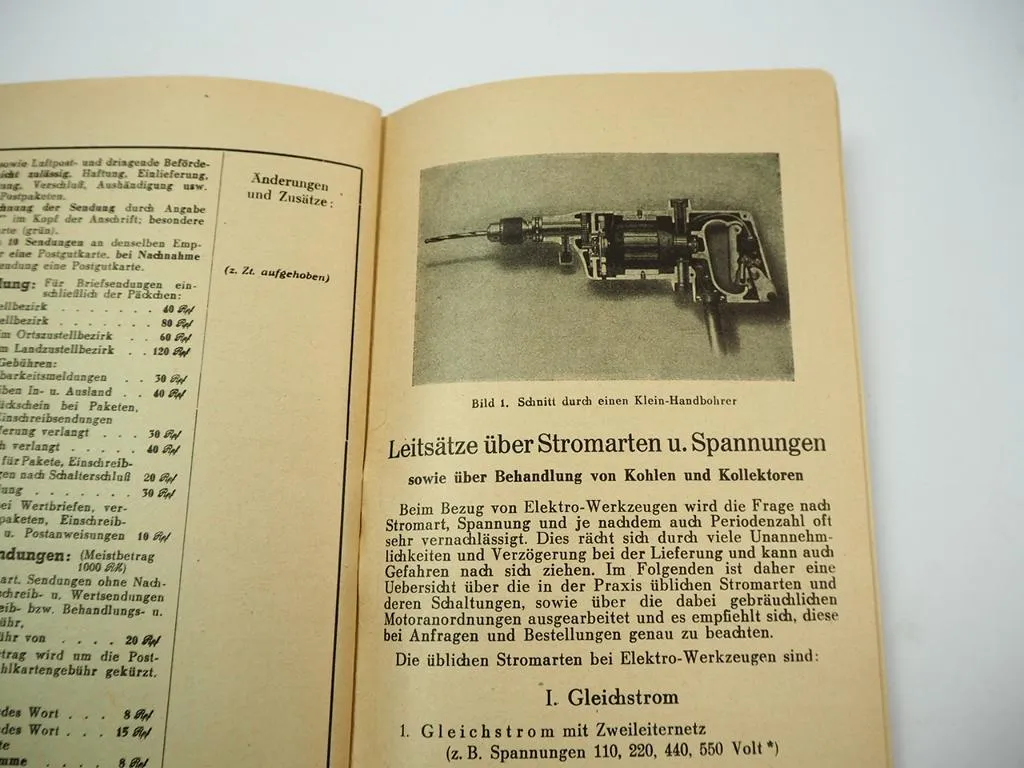 Merkbuch Kalender Fein Elektrowerkzeuge 1941 Bohrmaschine Säge