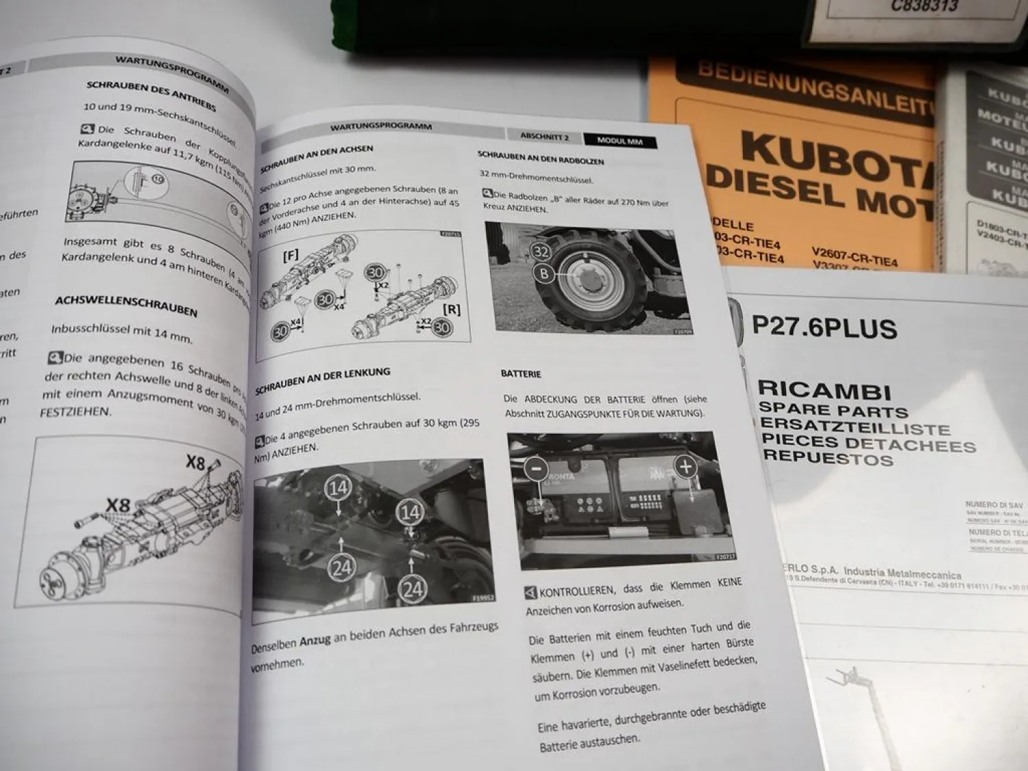 Merlo P27.6 Plus Teleskoplader Betriebsanleitung Bedienung Wartung Ersatzteilliste 2018