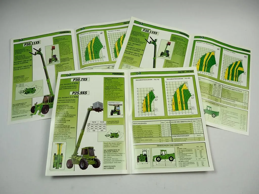 Merlo Panoramic P 25.9 30.7 30.11 30.13 XS Teleskopstapler 3x Prospekt 1990er J.