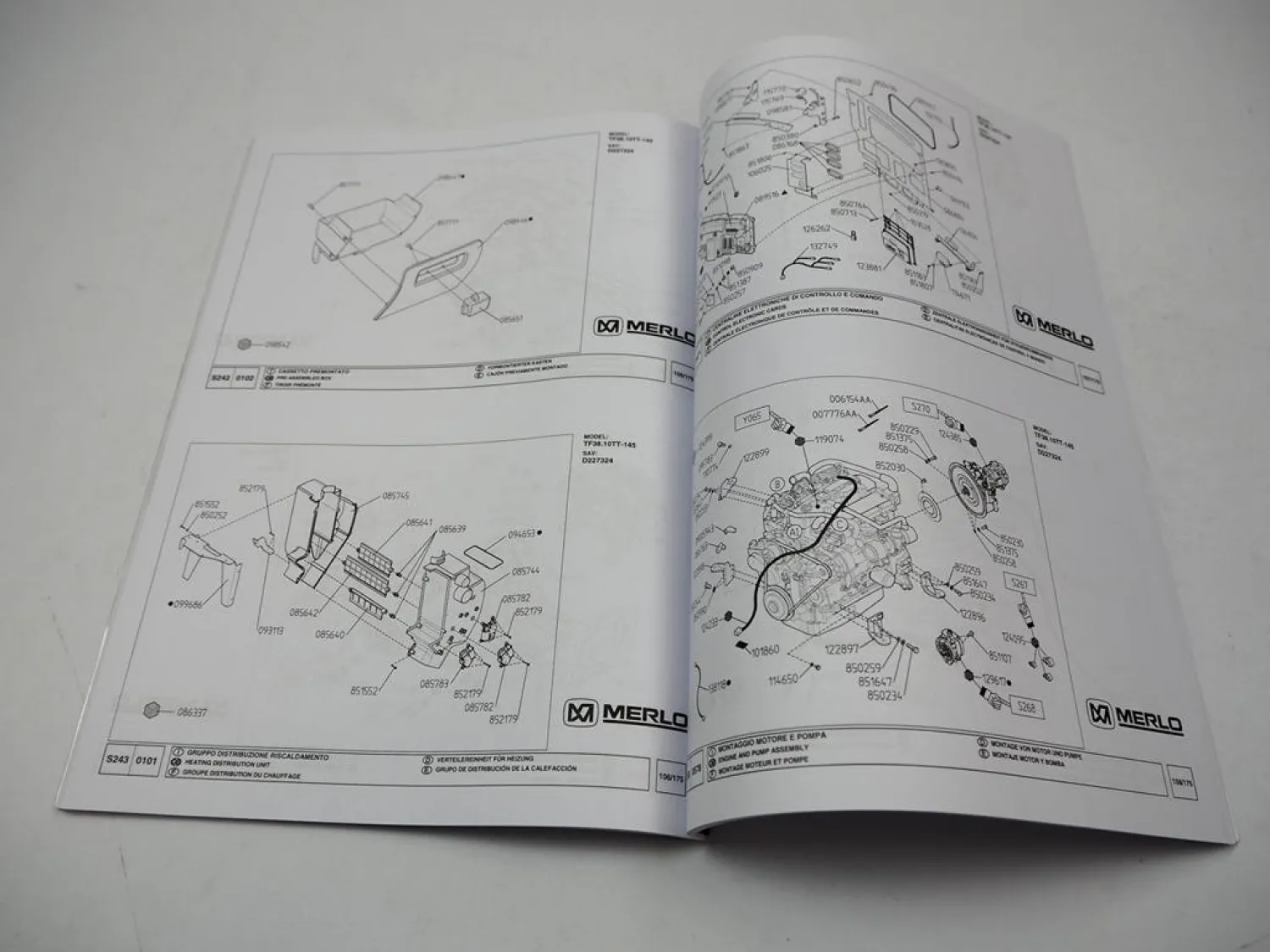 Merlo TF38.10TT-145 Teleskoplader Ersatzteilliste Spare Parts List Ricambi