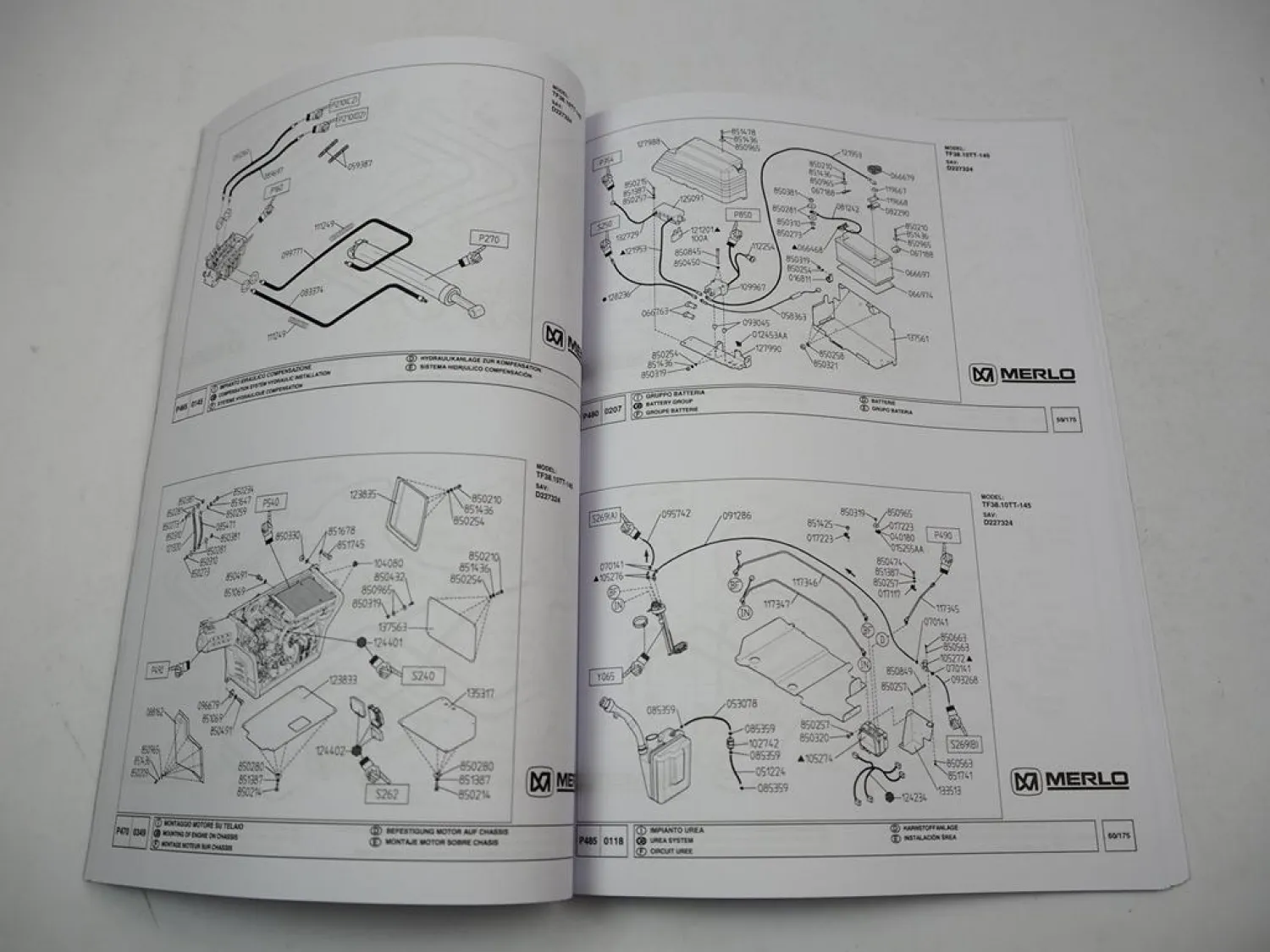 Merlo TF38.10TT-145 Teleskoplader Ersatzteilliste Spare Parts List Ricambi