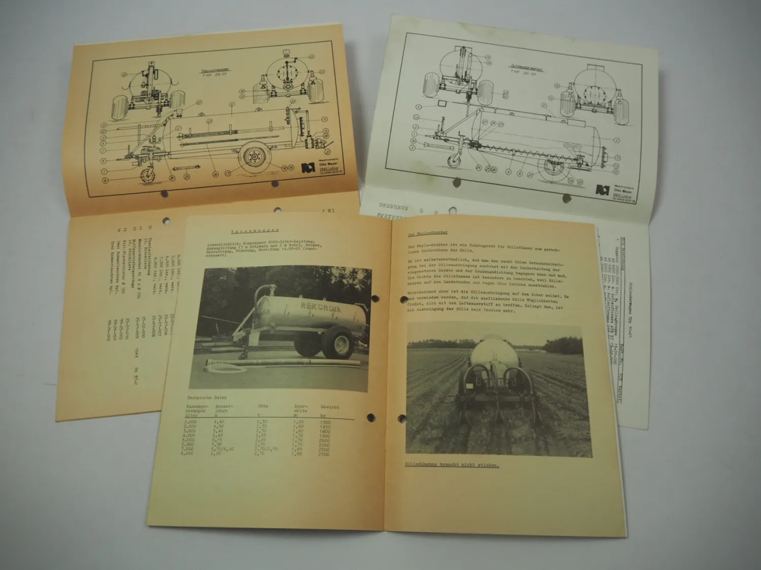 Meyer Lohne Rekordia 25-01 30-01 Schleuder Pumptank Vaccumwagen Ersatzteilliste