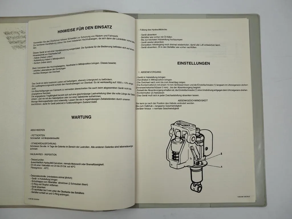 MIC TMXE Hubwagen Bedienungsanleitung Wartung Ersatzteilliste 1991