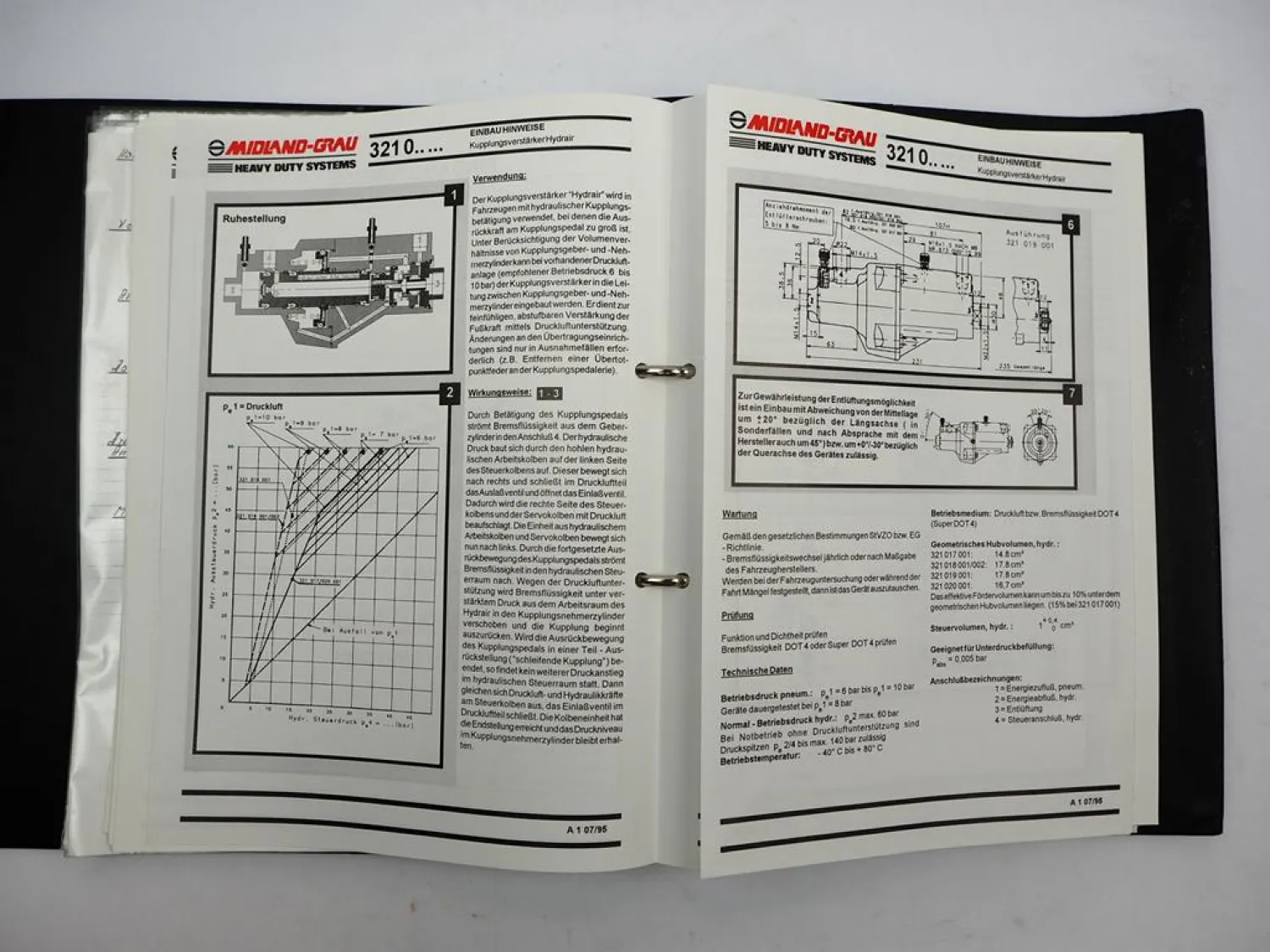 Midland Grau Druckluft Bremsentechnik in KFZ Schulungsunterlagen Einbau 1998