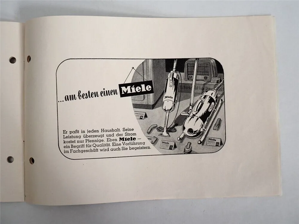 Miele Gütersloh Waschmaschine Staubsauger Motorrad Zeitungsanzeige Werbung 1954