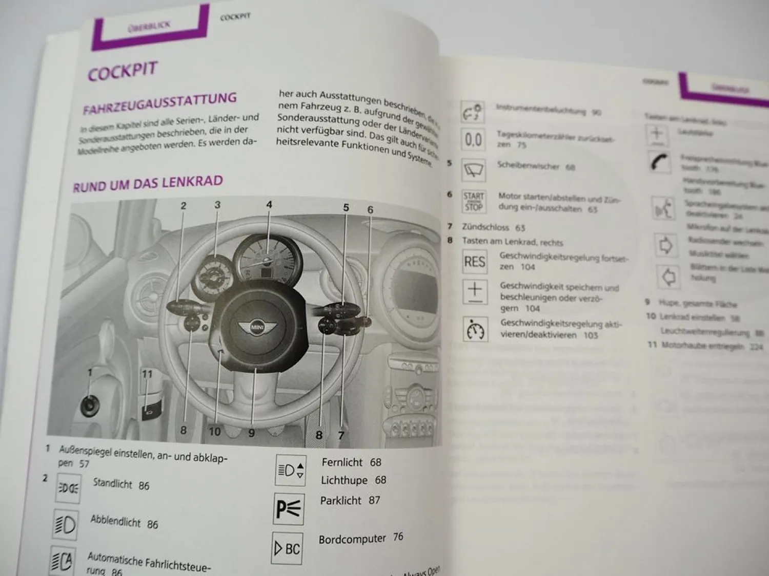 Mini One Cooper Coupe Roadster Cabrio Betriebsanleitung Bedienungsanleitung 2014