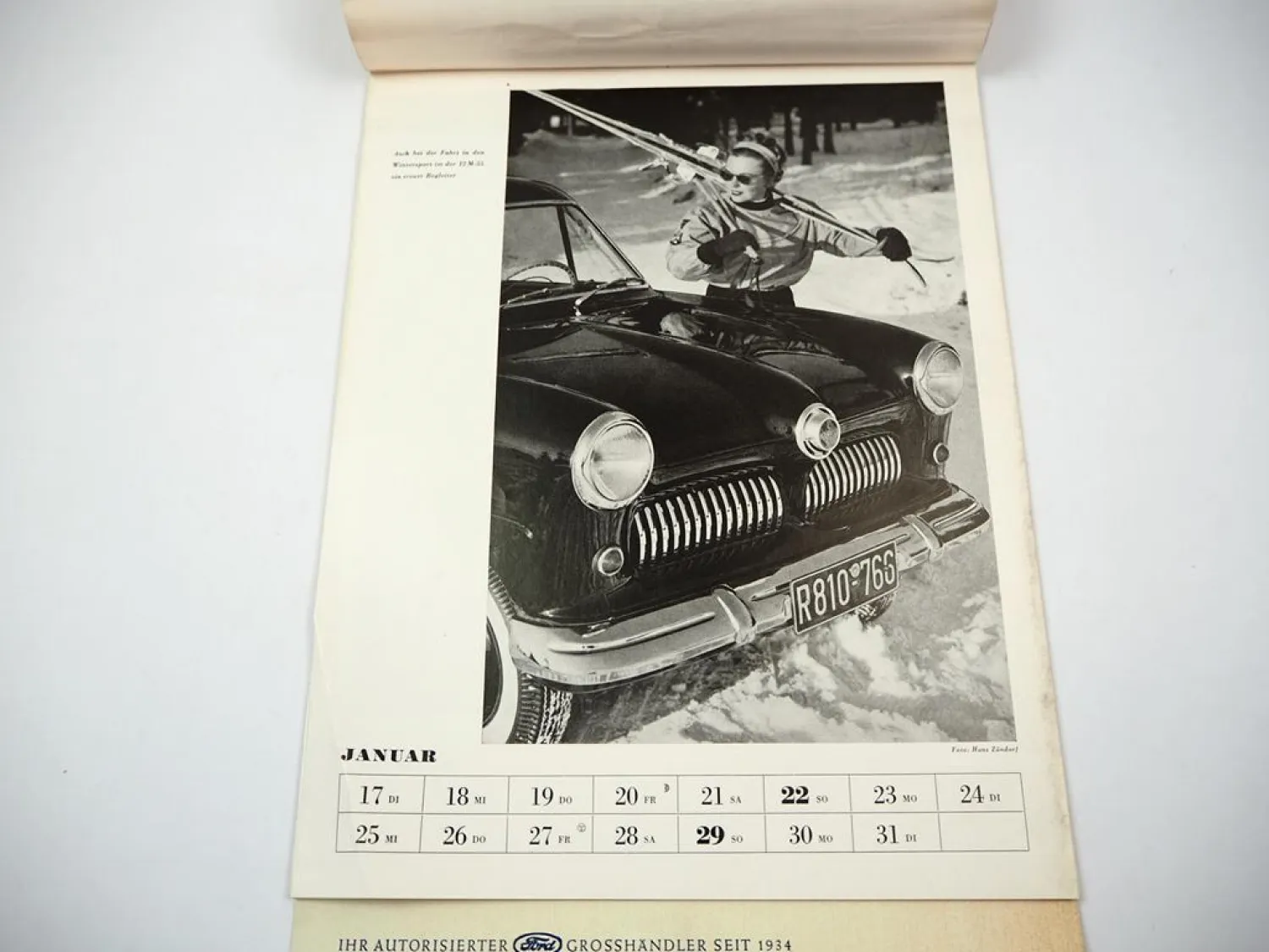 Mit Ford durch das neue Jahr Kalender 1956 Modelle Taunus 15M 12M FK1000