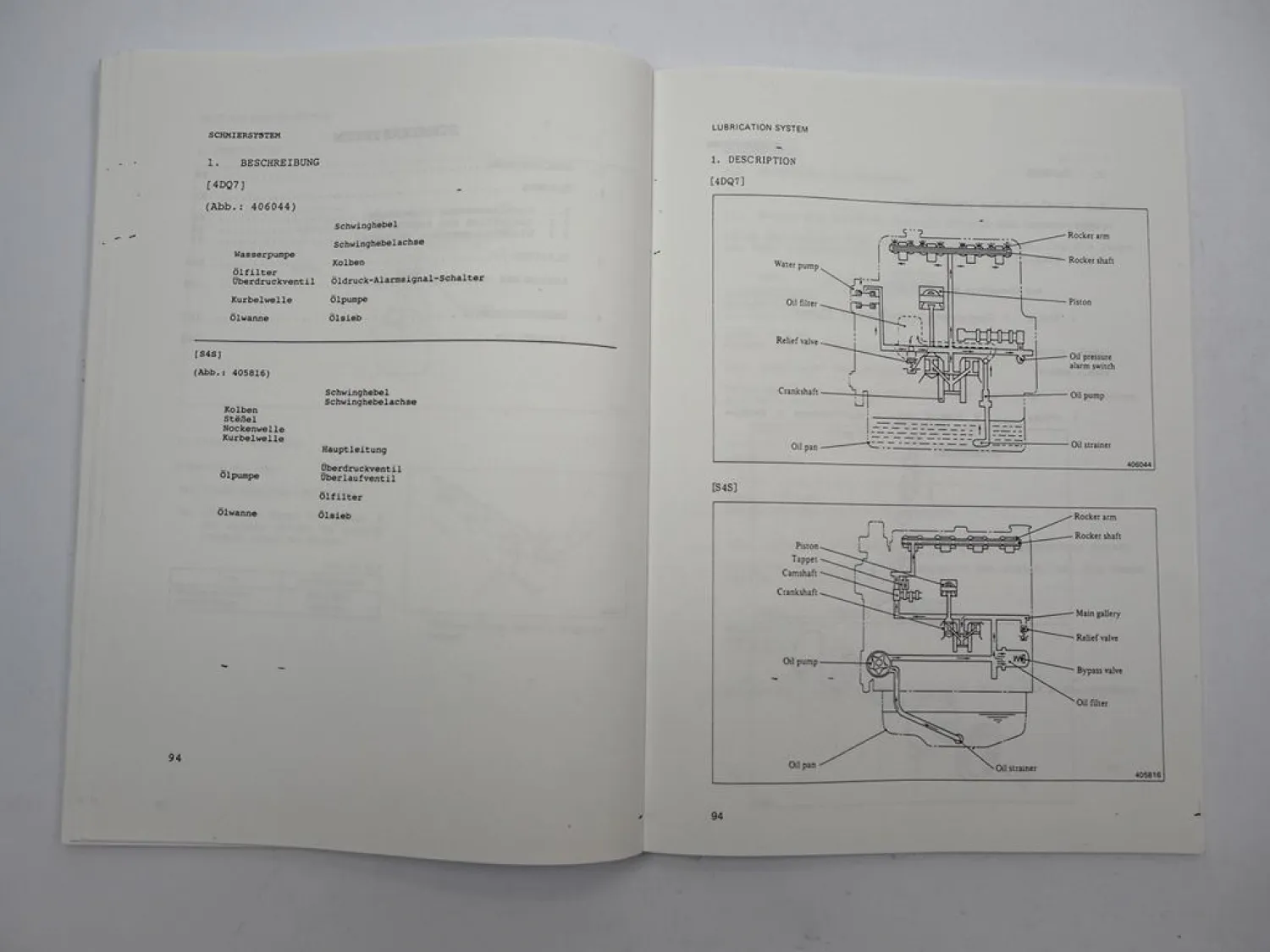Mitsubishi 4DQ7 S4S Diesel Motor für FD 10 - 35 Stapler Werkstatthandbuch 1991