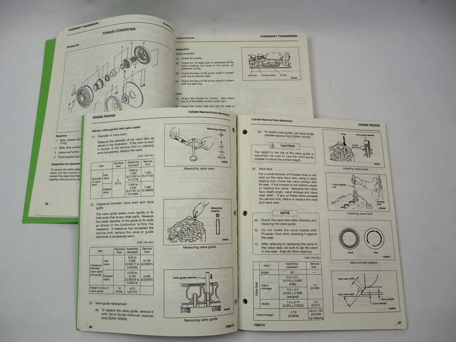 Mitsubishi FD 60 70 Forklift S6S Diesel Engine Service Manual Parts List 1994