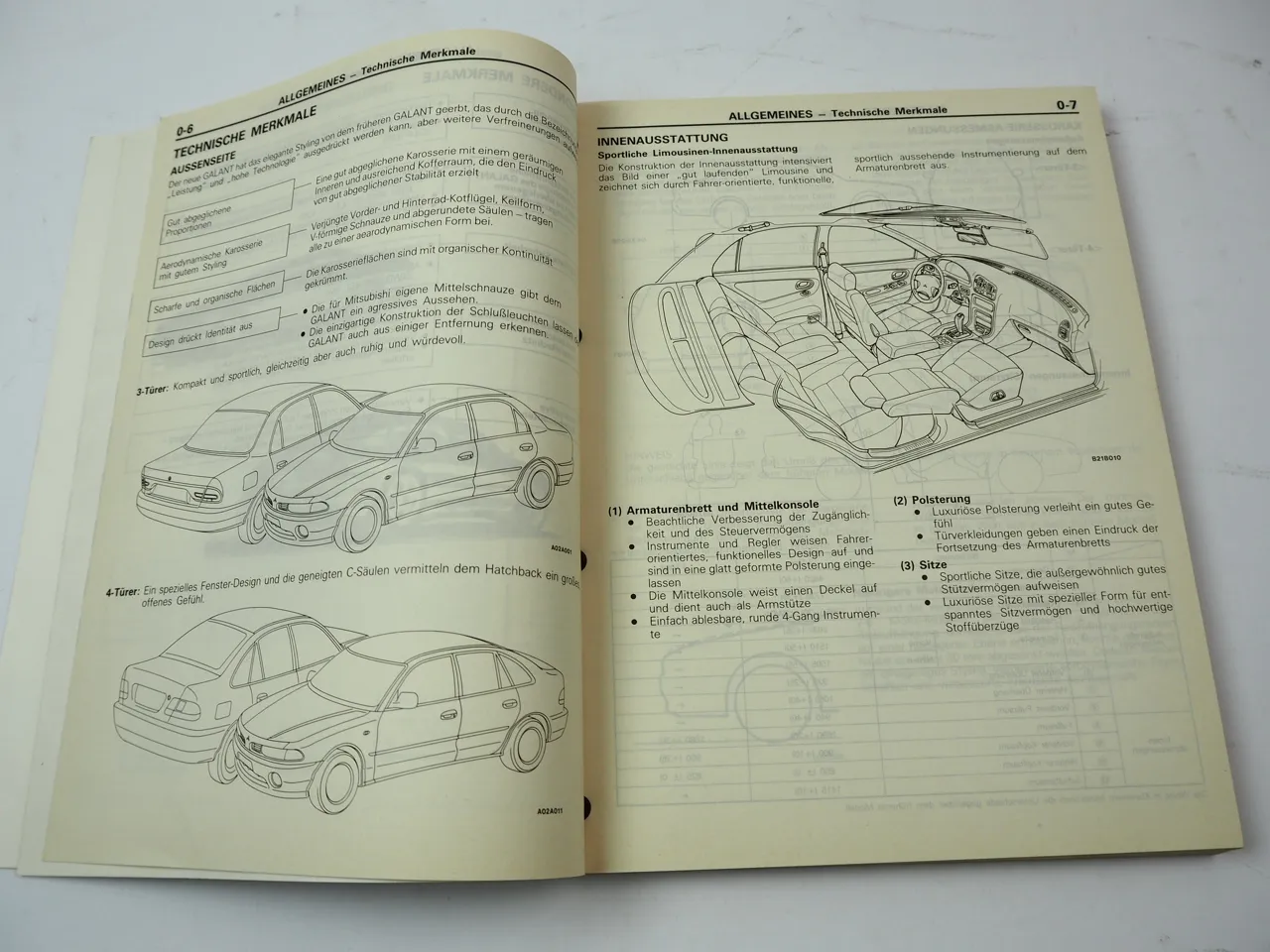 Mitsubishi Galant 1993 E50 Technische Informationen Konstruktionsmerkmale