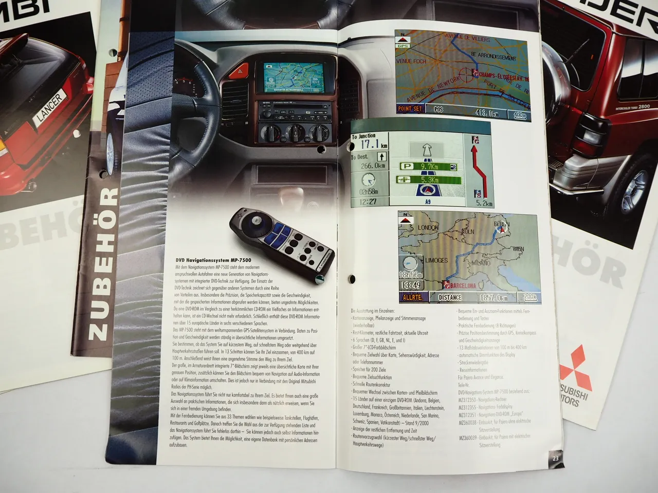 Mitsubishi Pajero Lancer L200 Galant Colt Eclipse 27x Prospekt Zubehör 1990er Jahre