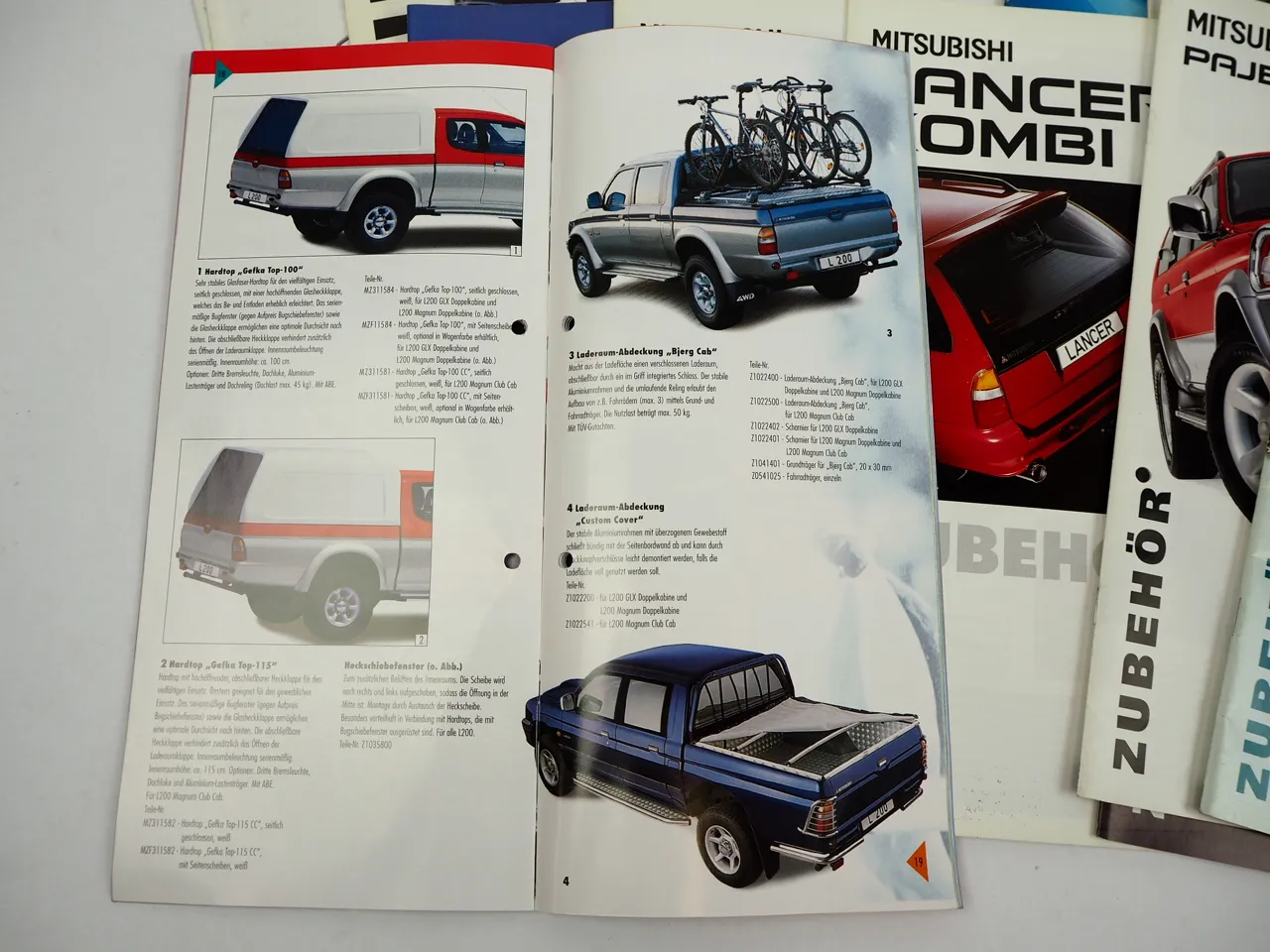 Mitsubishi Pajero Lancer L200 Galant Colt Eclipse 29x Prospekt Zubehör 1990er J.