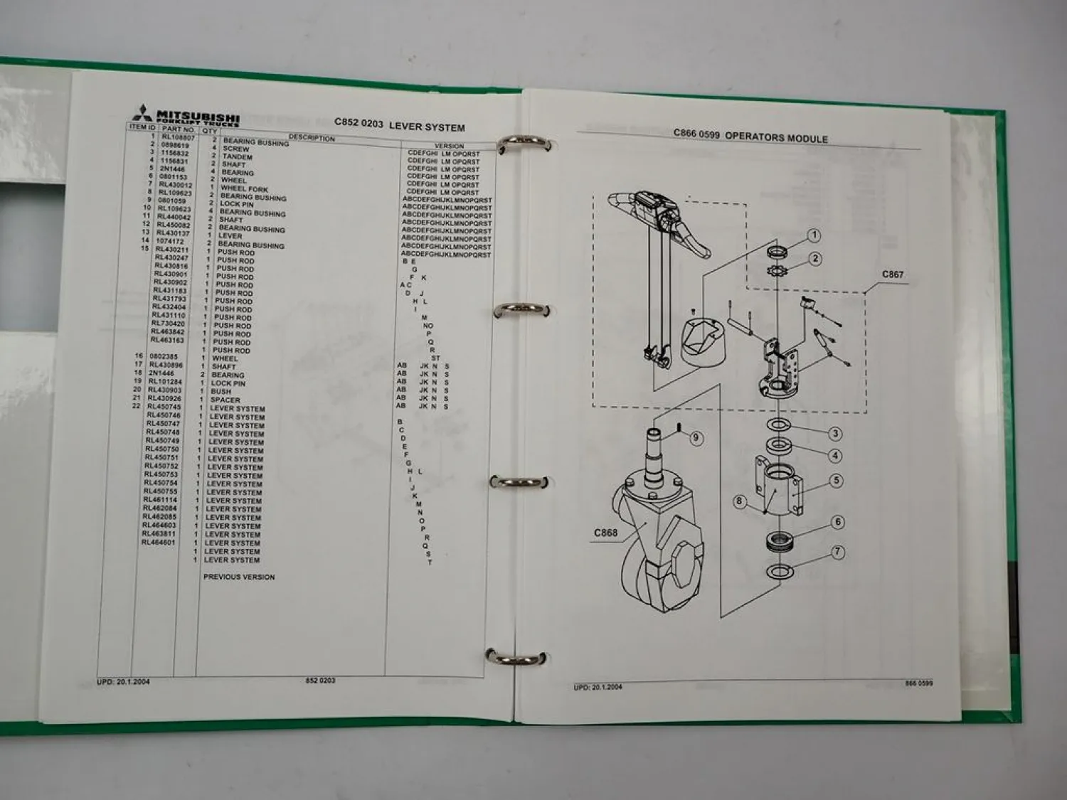 Mitsubishi SBP12K Hubstapler Betriebsanleitung Ersatzteilkatalog Schaltplan 04