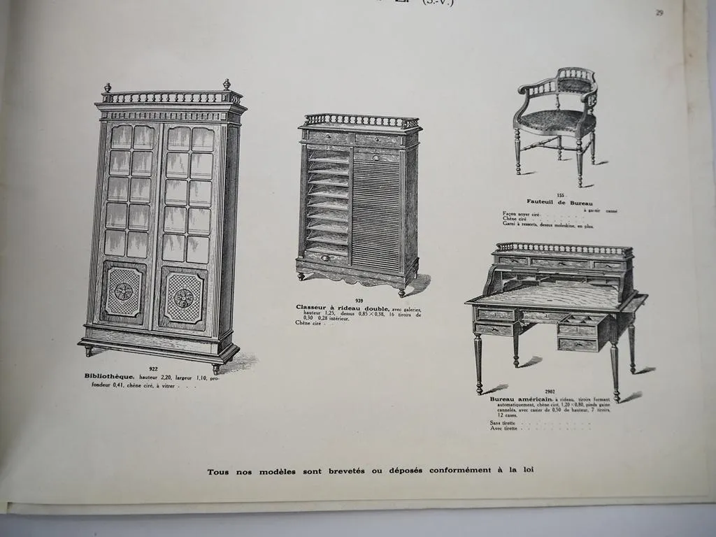 Möbel Katalog ca 1920 Jugendstil Art Deco Ligny Paris Manufacture d Ameublements
