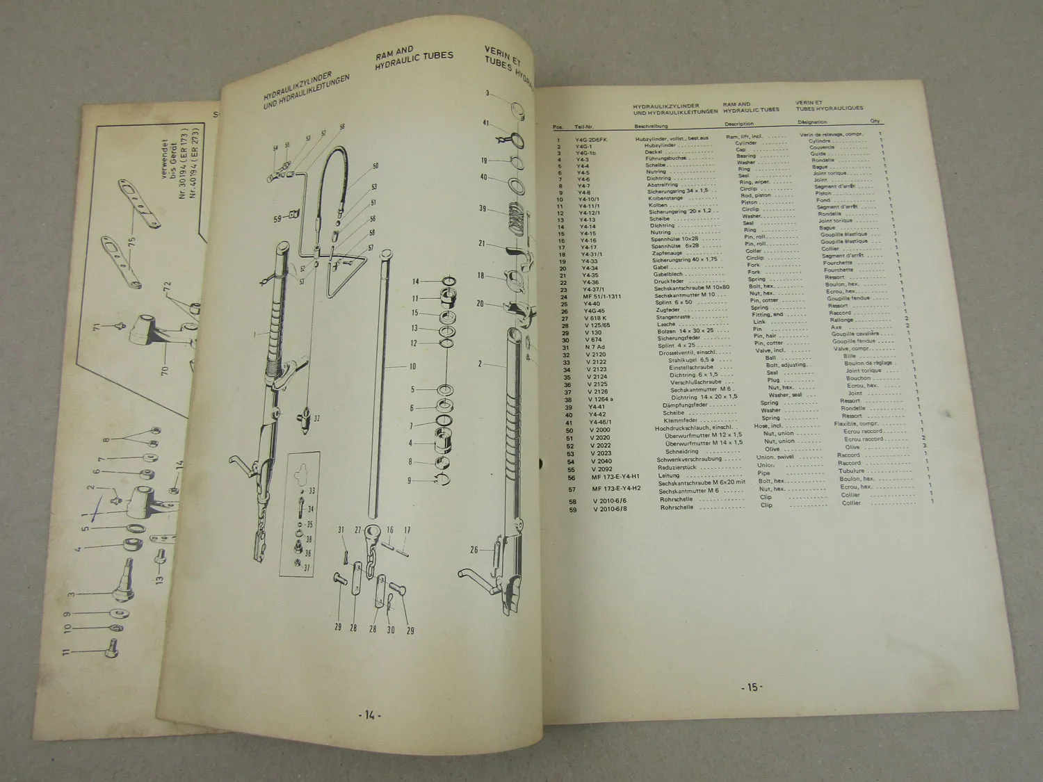Mörtl ER173 ER273 Seitenmähwerk Ersatzteilliste 1976 Parts List Pieces Rechange