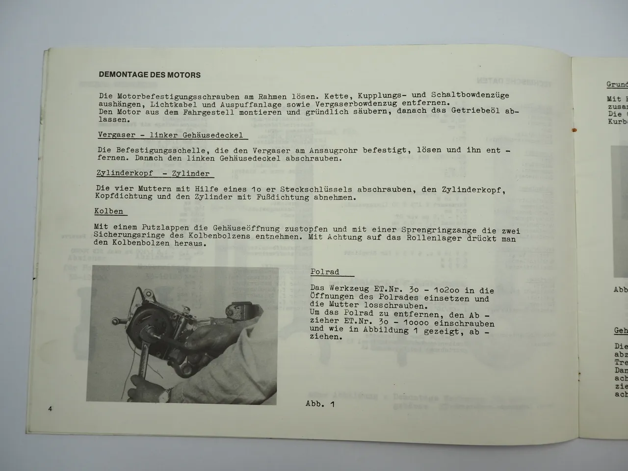 Motobecane Monty MB 3V Mofa Werkstatthandbuch Reparaturanleitung 1977