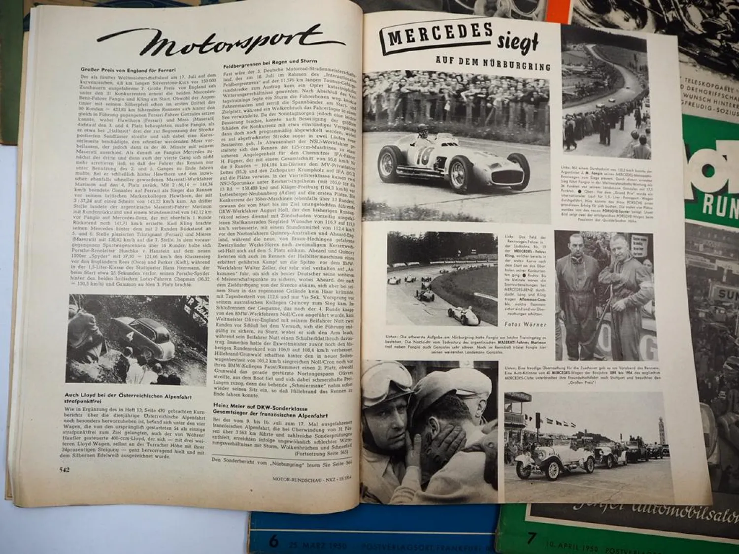 Motor Rundschau 8x Zeitschriften Auto Motorrad Nutzfahrzeuge Motorsport 1949/54