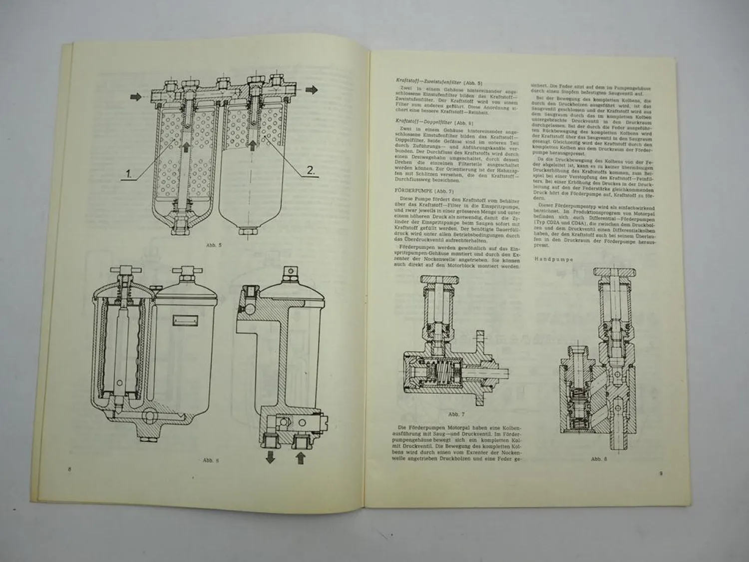 Motorpal PVBg PVA Einspritzanlage für Dieselmotor Werkstatthandbuch 1985