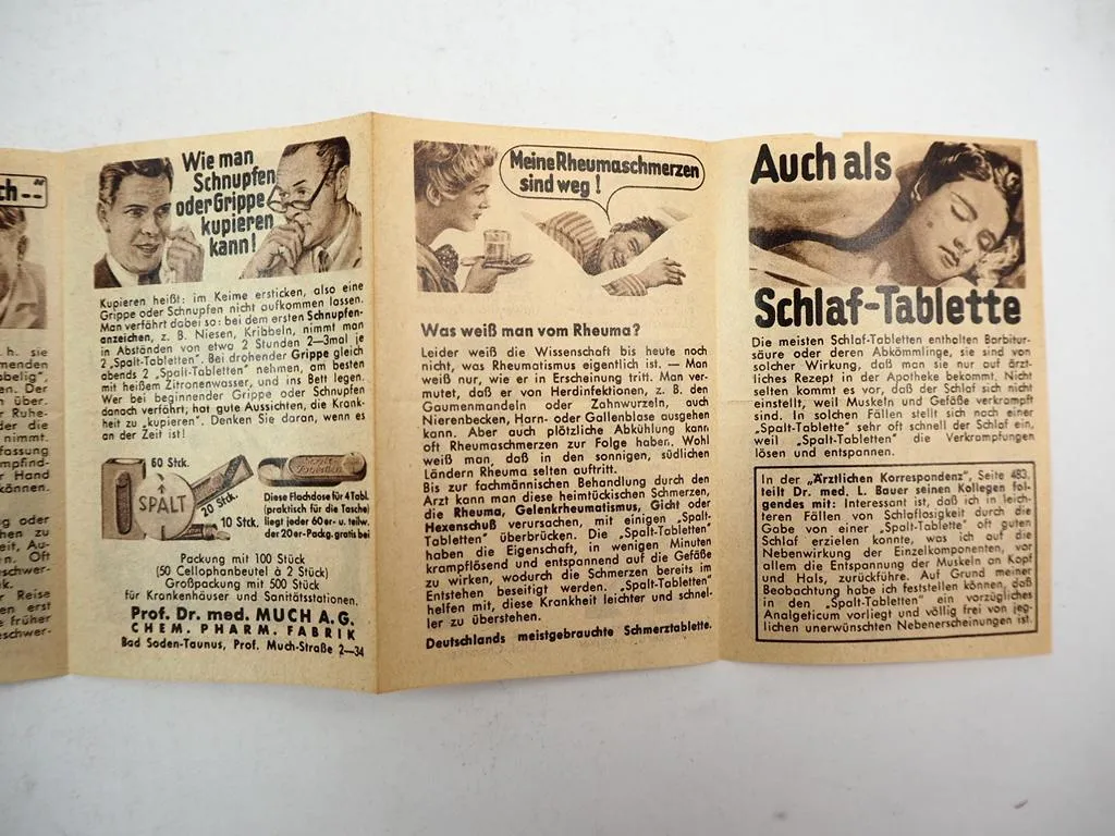 Much AG Bad Soden Taunus Spalt Tablette Prospekt Werbung ca. 1950er Jahre