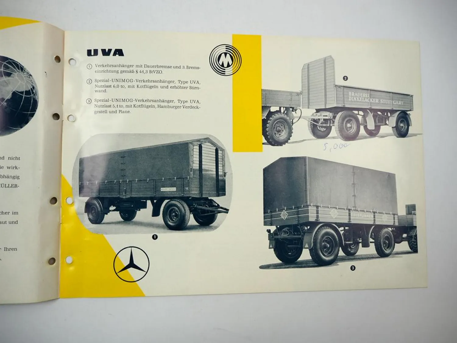 Müller Mitteltal LKW Spezial Anhänger für Unimog Prospekt 1961