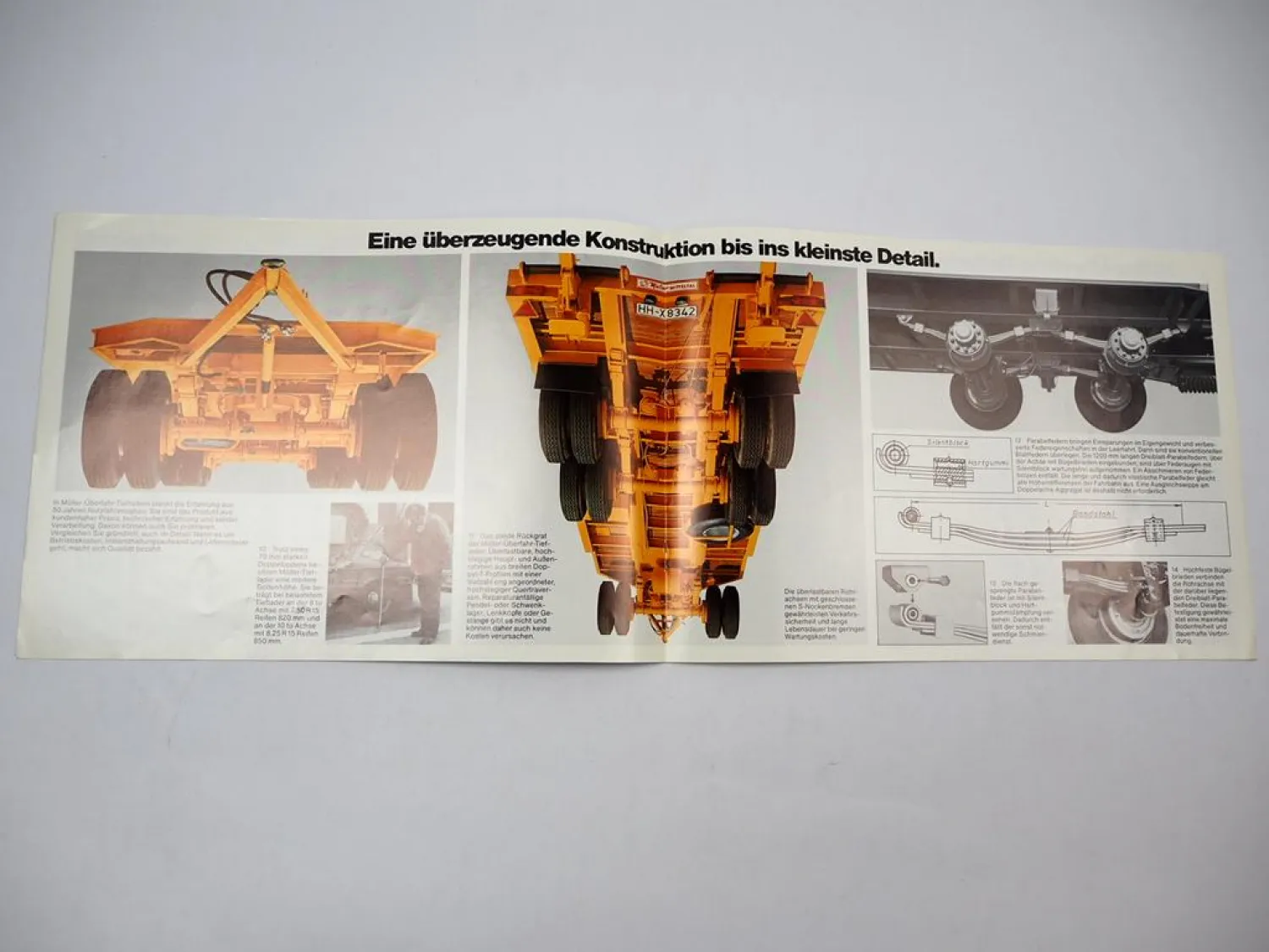 Müller Mitteltal T2 T3 T4 Anhänger Tieflader mit Bagger Prospekt ca. 1984