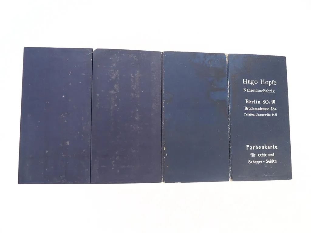 Musterkarte Farbenkarte Hugo Hopfe Nähseide Fabrik Berlin ca. 1910/20er Jahre