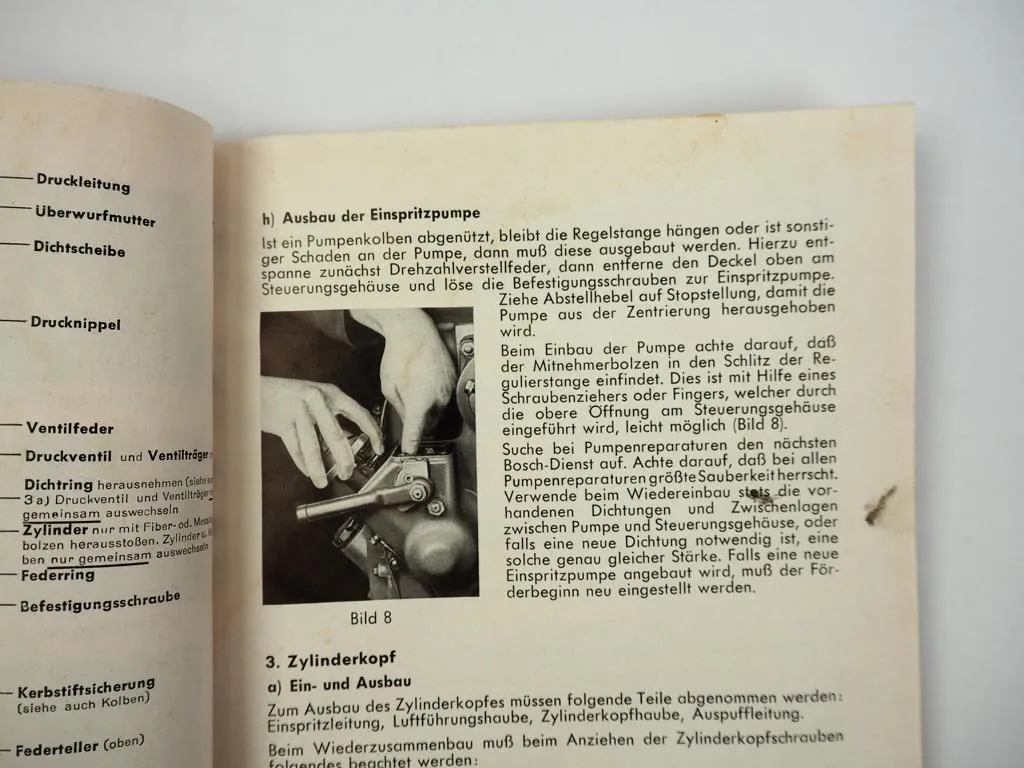 MWM AKD 12 Dieselmotor Betriebsanleitung Bedienung Ersatzteilliste 1954