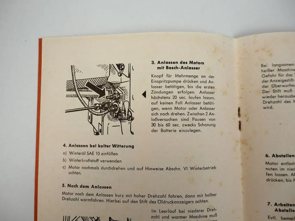 MWM AKD 9 ZB Boxermotor Betriebsanleitung Wartung 1958