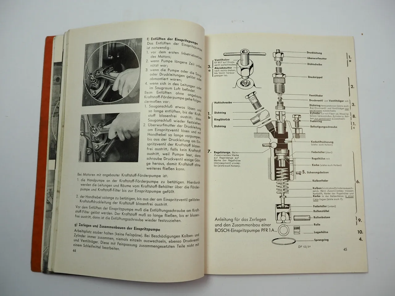 MWM KD 12 E Z Dieselmotor Betriebsanleitung Bedienung Ersatzteilliste 1954