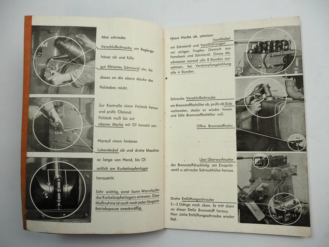 MWM KD15 Dieselmotor Betriebsanleitung Bedienung Ersatzteilliste 1956