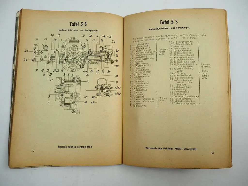 MWM KDW 415 E Z D Bedienungsanleitung Ersatzteilliste 1951 Fendt Dieselross