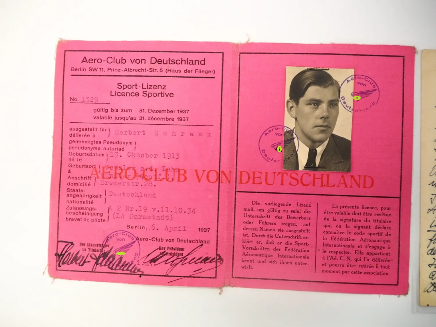 Nachlaß Ritterkreuzträger Flieger Herbert Schramm Jagdgeschwader 53 RK mit Eichenlaub