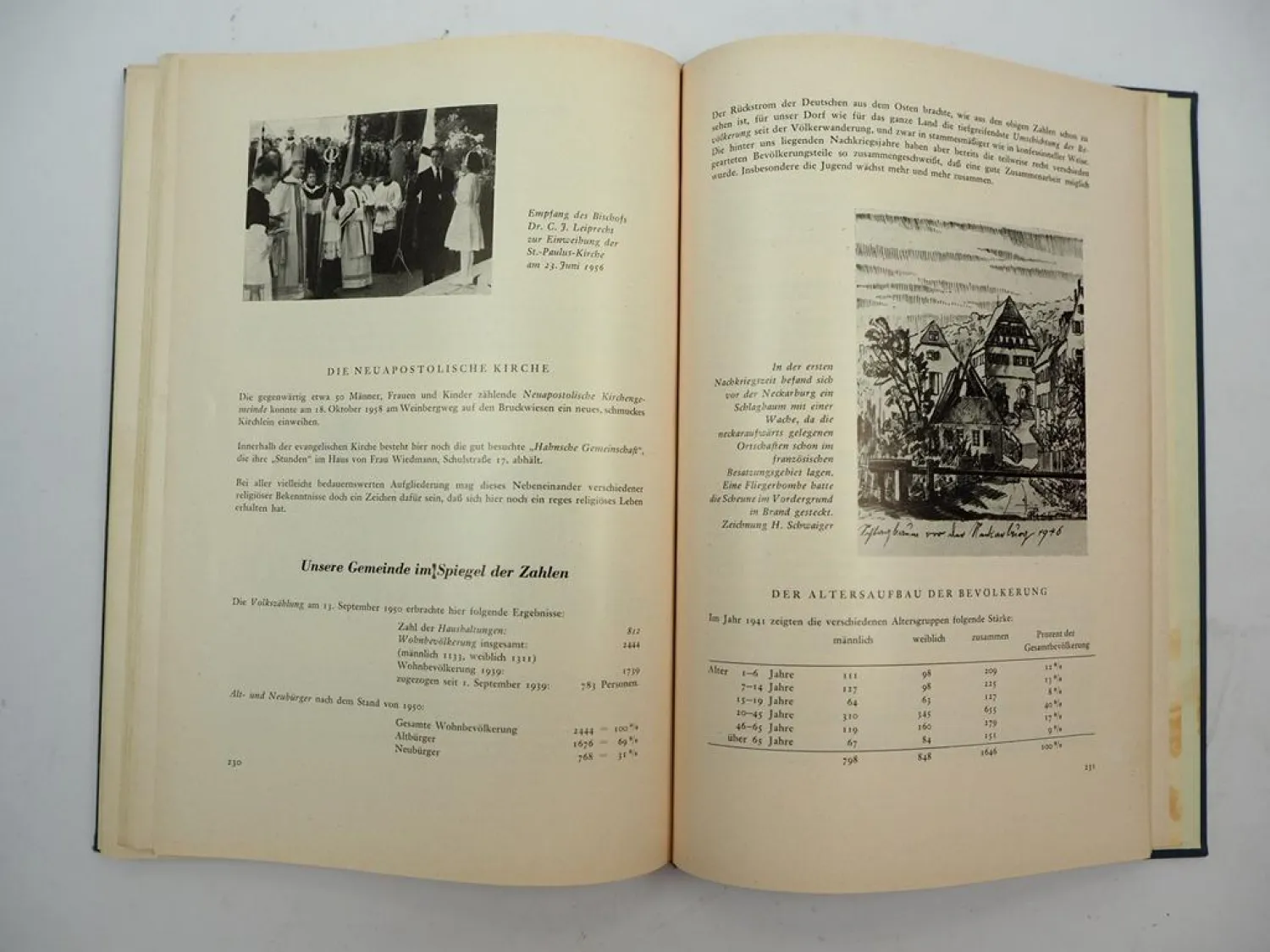 Neckartenzlingen einst und jetzt 1959 Heimatbuch F. Reiff Baden-Württemberg