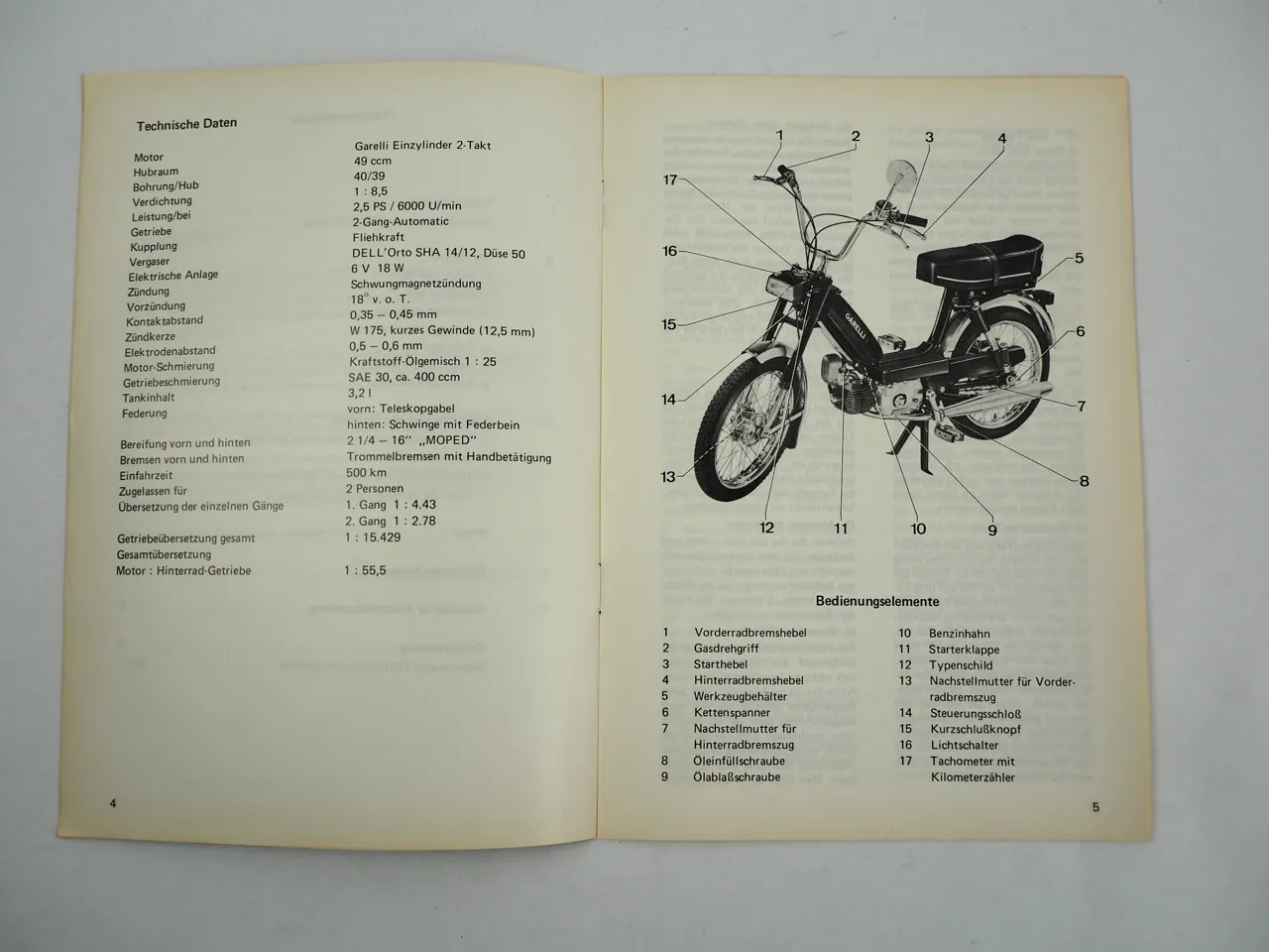 Neckermann Garelli Duoped 40 SL 2Gang Automatik Bedienungsanleitung 1976