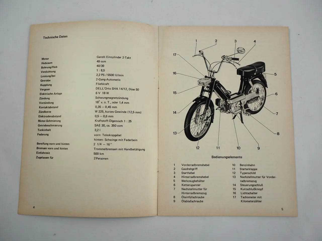 Neckermann Garelli Duoped 40 SL Bedienungsanleitung 1974