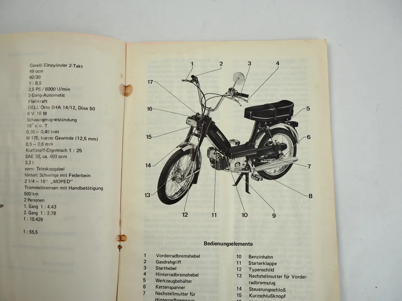 Neckermann Garelli Duoped 40SL 2 Gang Automatik Bedienungsanleitung 1976