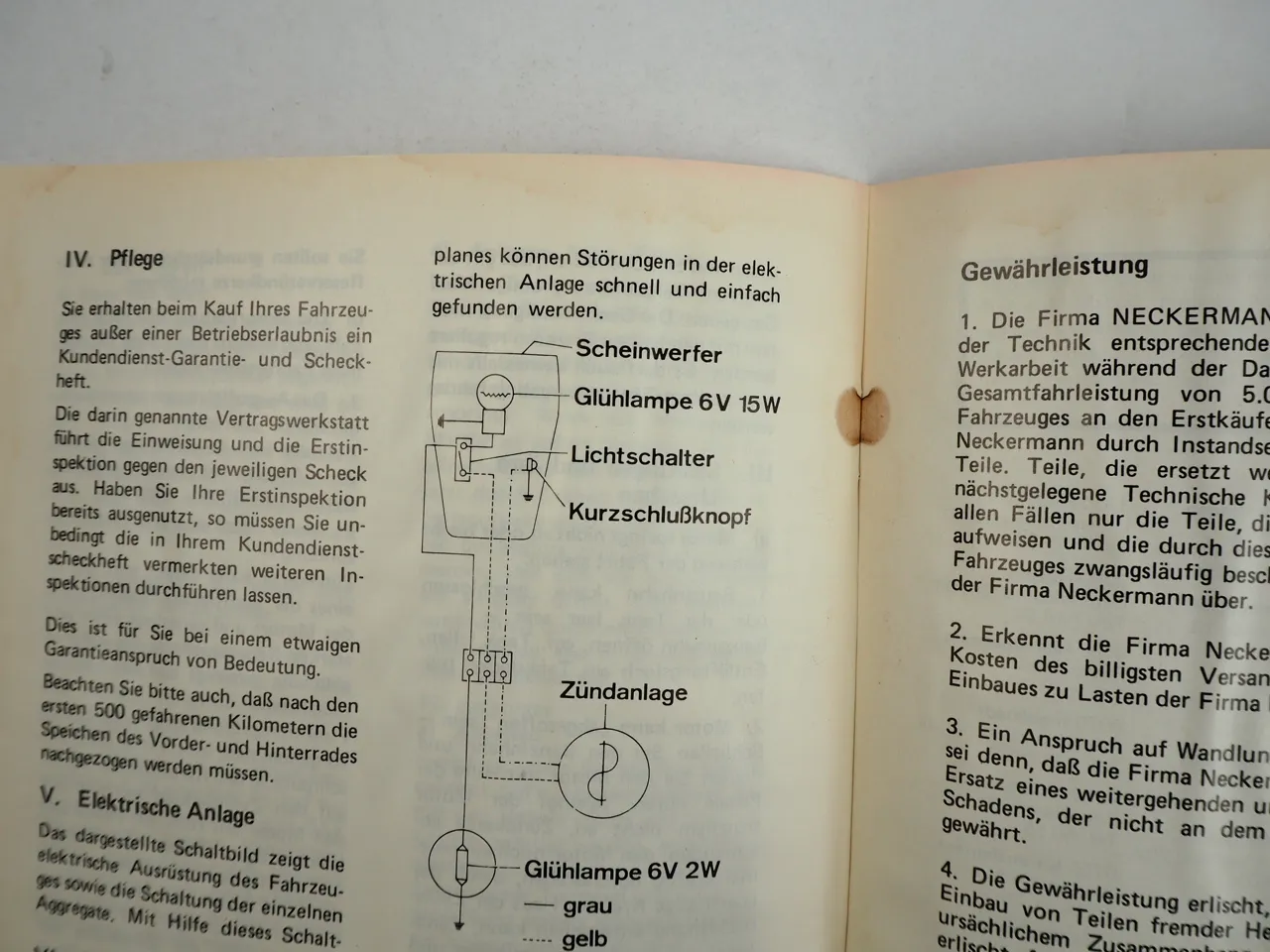 Neckermann Garelli Duoped 40SL 2 Gang Automatik Bedienungsanleitung 1976