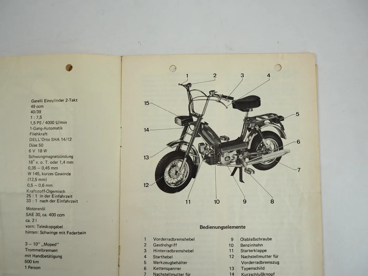 Neckermann Garelli Europed 25SLC Bedienungsanleitung 1976