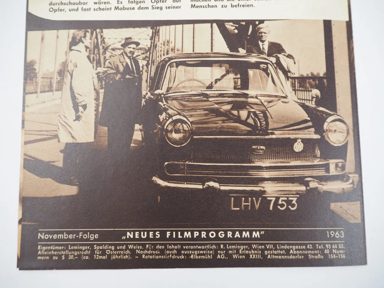 Neues Filmprogramm Nr. 3352 Klaus Kinski in Scotland Yard jagt Dr. Mabuse 1963