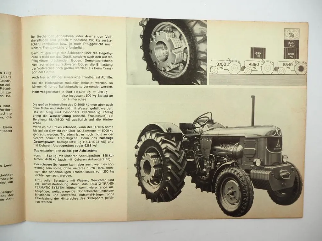 Neues von Deutz D8005 Schlepper 2x Werbebroschüre Produktvorstellung 1965