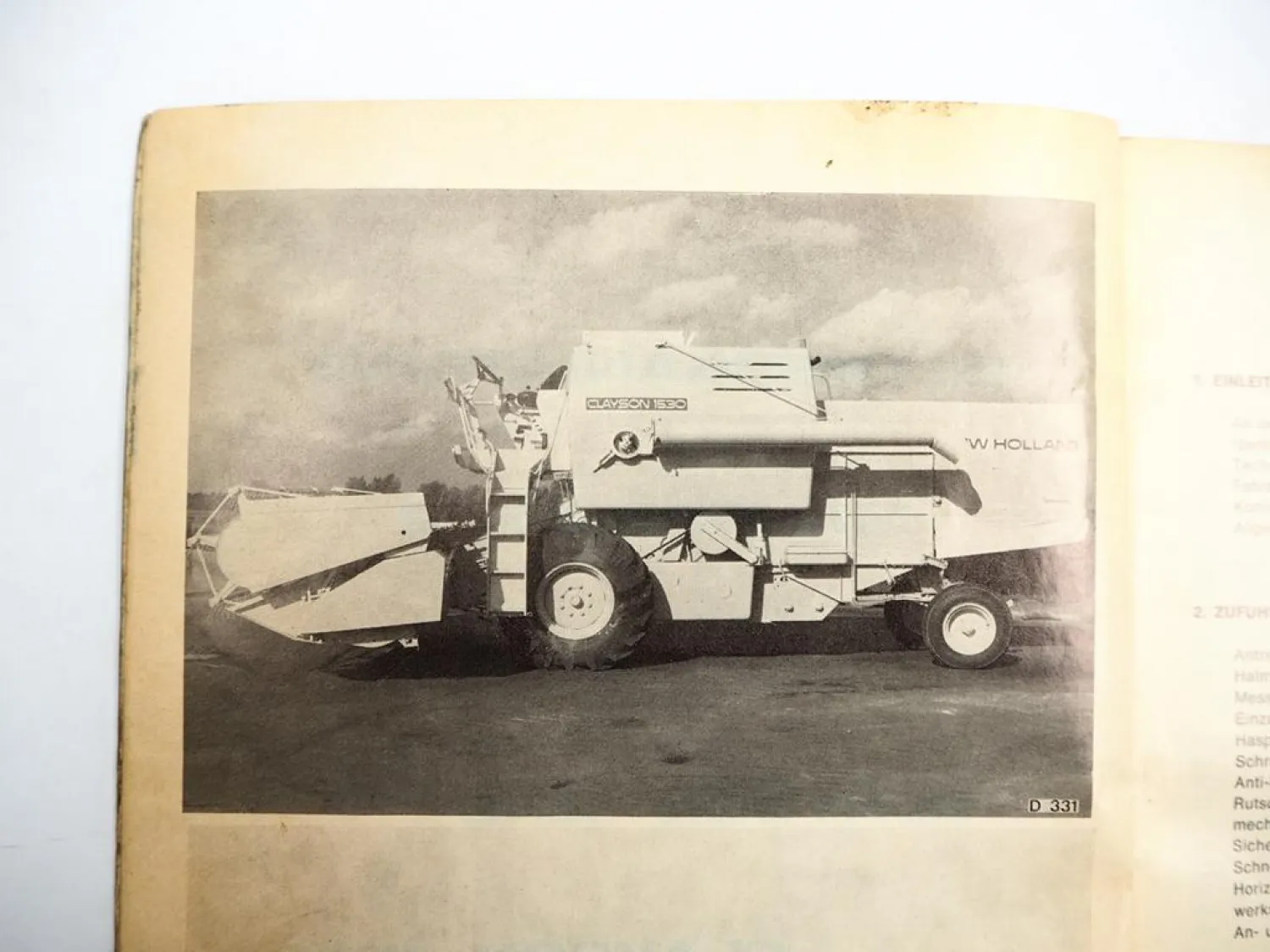 New Holland Clayson 1530 1545 Mähdrescher Betriebsanleitung 1973 Original