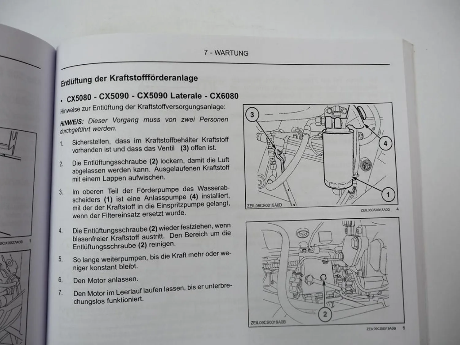 New Holland CX 5080 5090 6080 6090 Laterale Mähdrescher Betriebsanleitung 2011