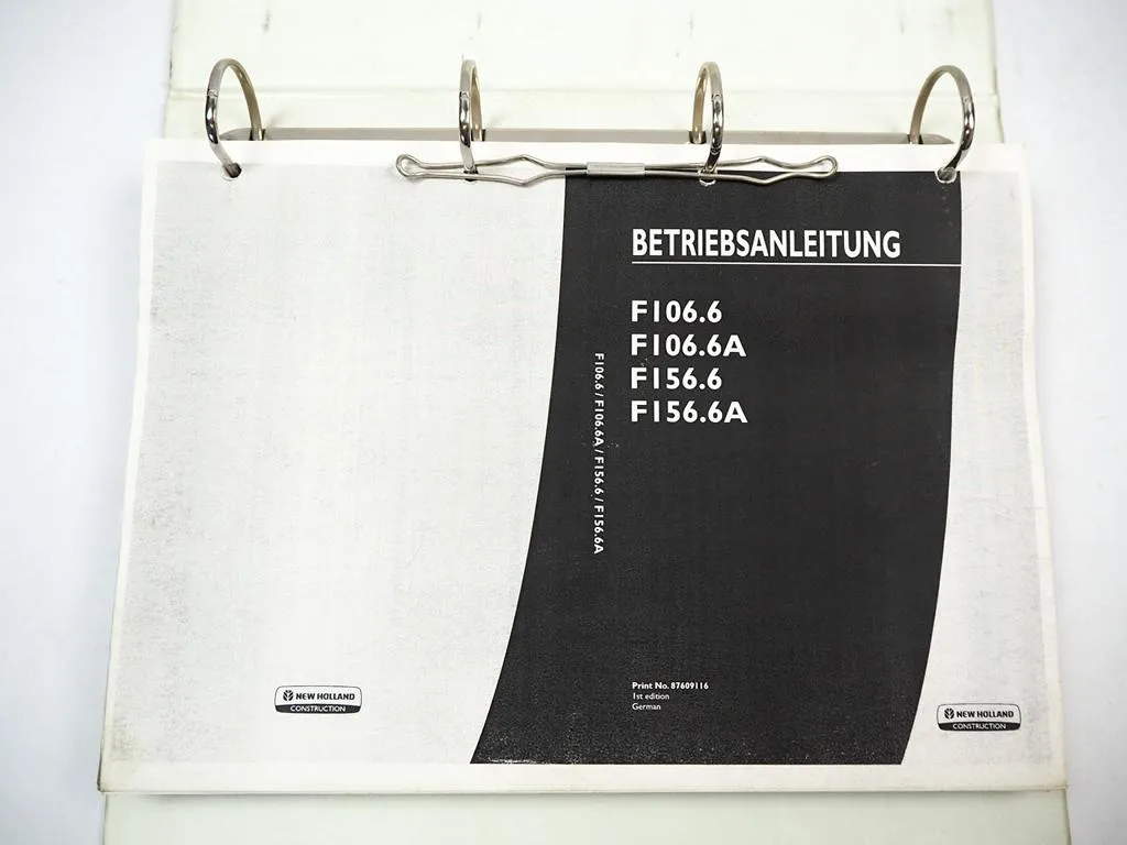 New Holland F 106.6 156.6 A Grader Betriebsanleitung Bedienungsanleitung ca.2000