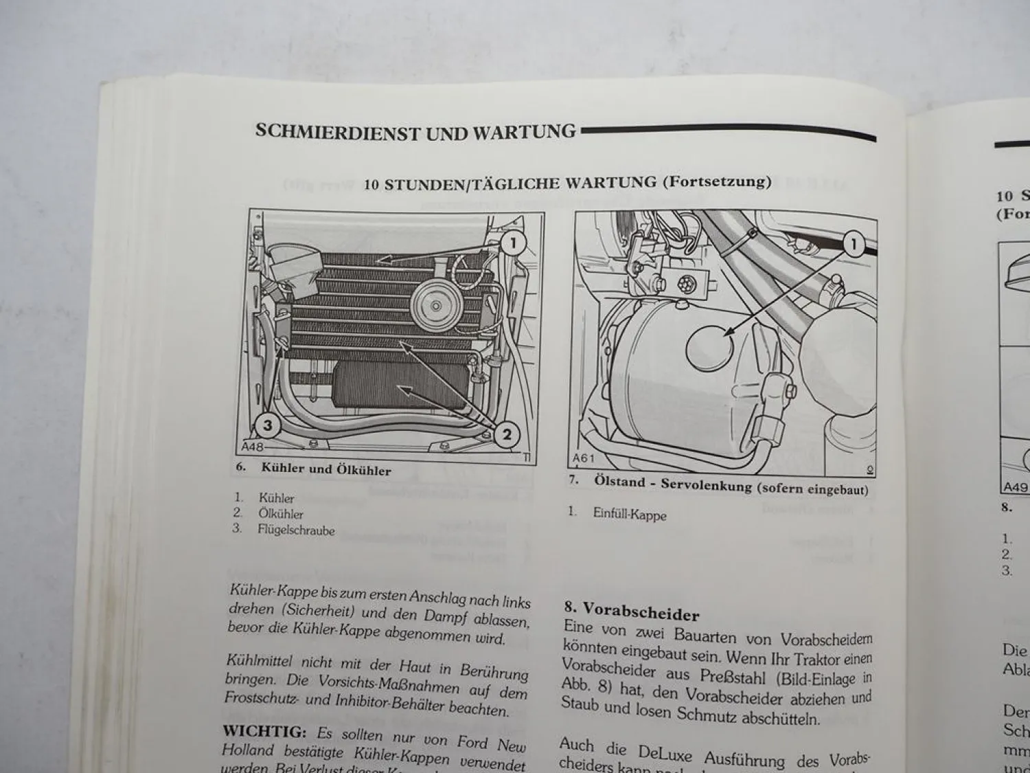 New Holland Ford 3430 3930 4130 4630 5030 Traktor Betriebsanleitung 10/1992