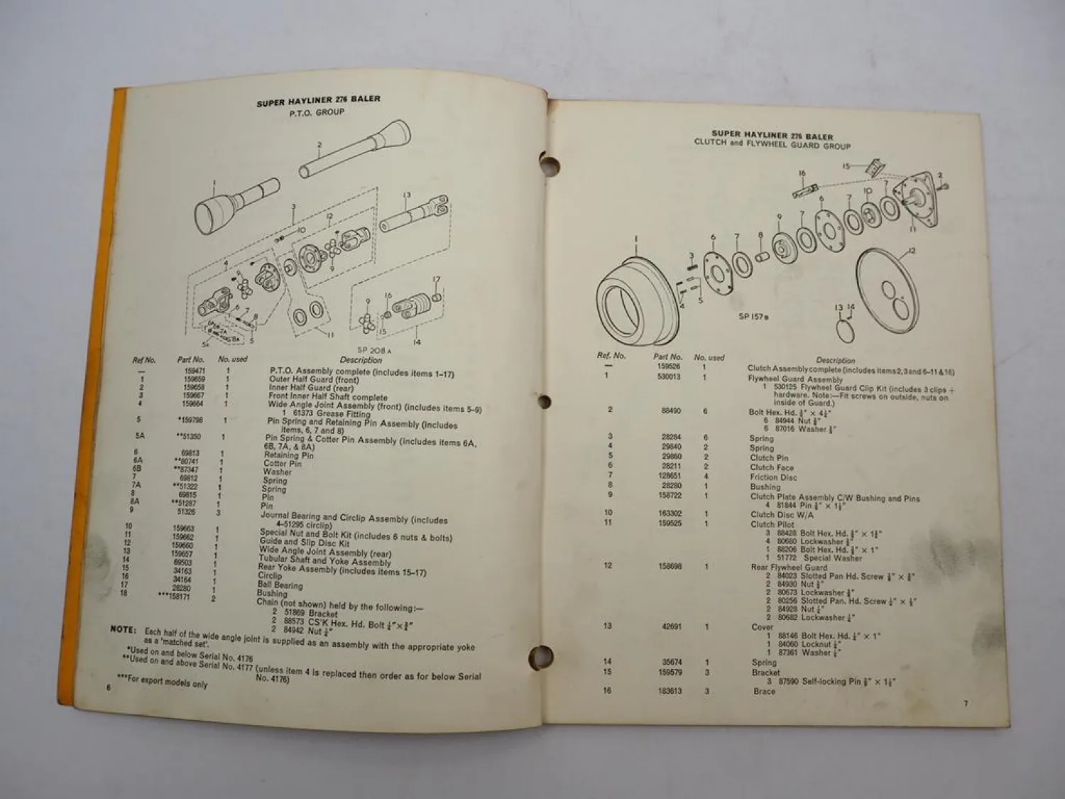 New Holland Super Hayliner 276 Baler Presse Parts List Ersatzteilliste 1970