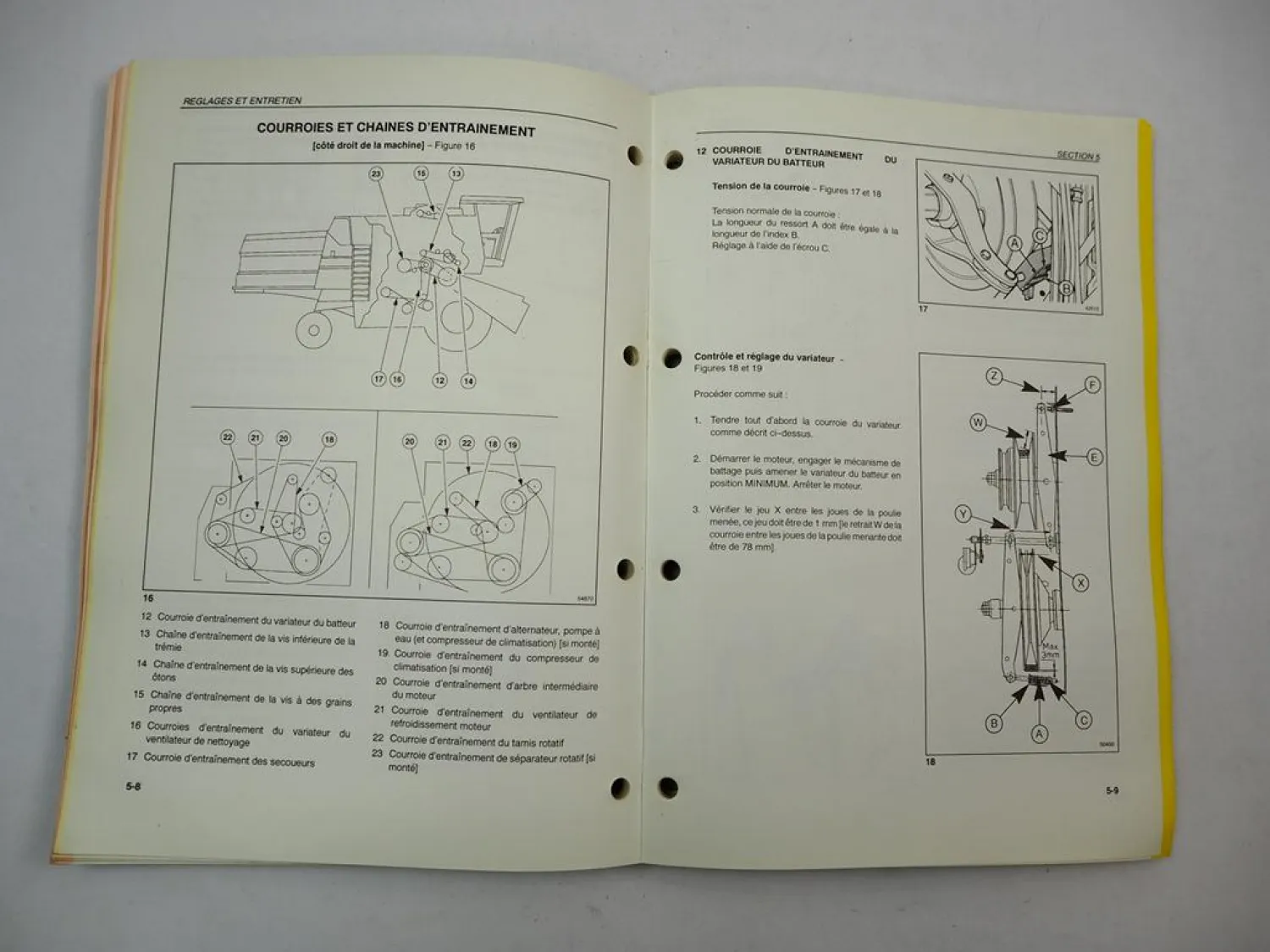 New Holland TC 54 56 Mähdrescher moissonneuse batteuse Utilisation Entretien