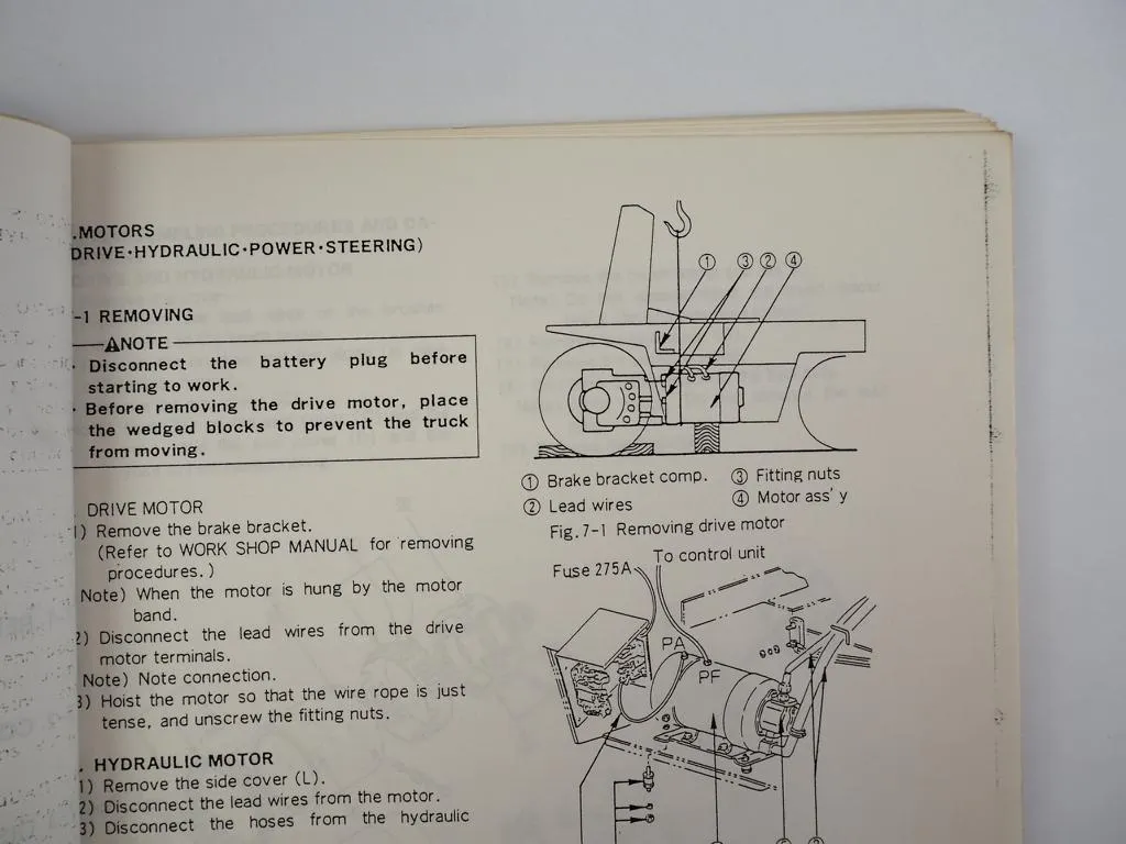 Nichiyu FB - 55 series SICOS50 Electric Forklift Trouble Shooting Manual 1992