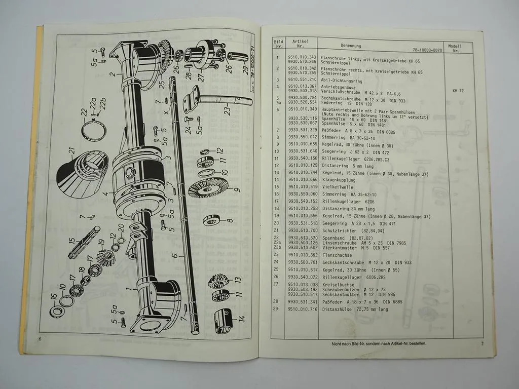Niemeyer HR 462 462-D Kreiselzettwender Betriebsanleitung Ersatzteilliste 1979