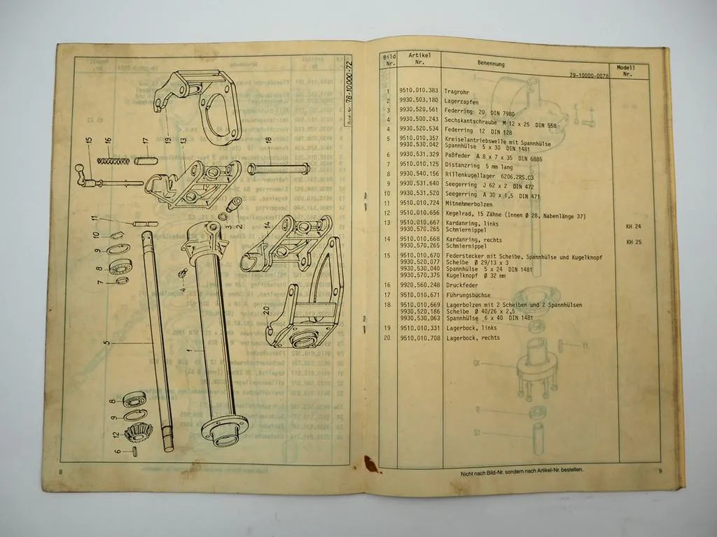 Niemeyer HR562 D Kreiselzettwender Betriebsanleitung Ersatzteilliste 1979