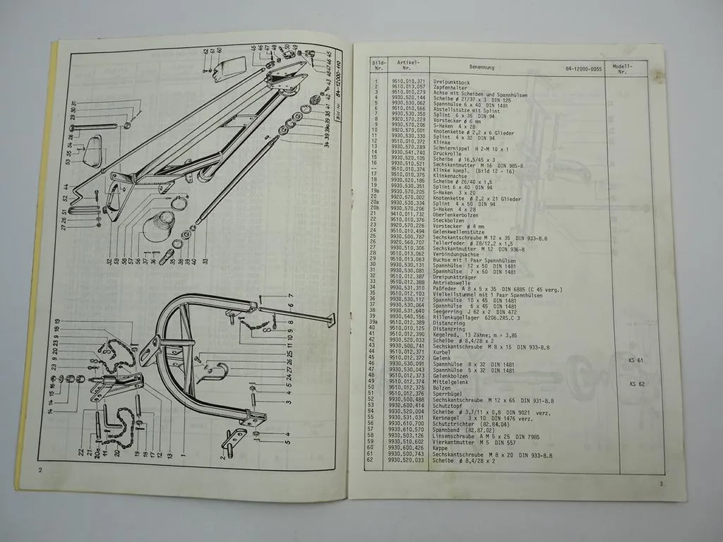 Niemeyer RS330 D Super Schnellschwader Betriebsanleitung Ersatzteilliste 1985
